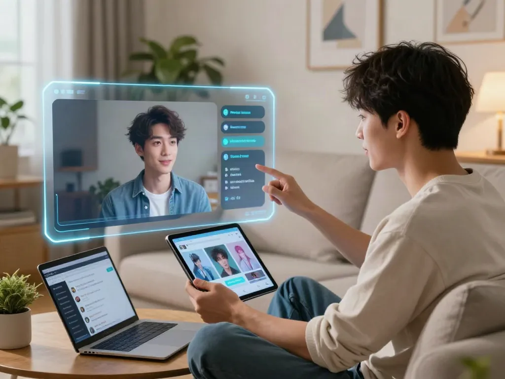 Engaging chat interaction on crushon.ai with AI character and user, showcasing a vibrant virtual environment.